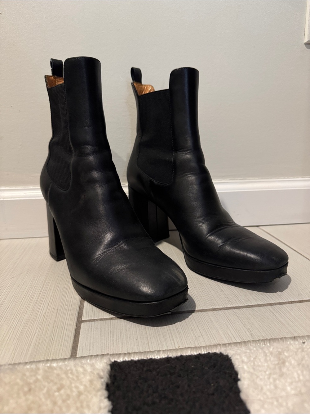 & Other Stories Black Leather Platform Chelsea